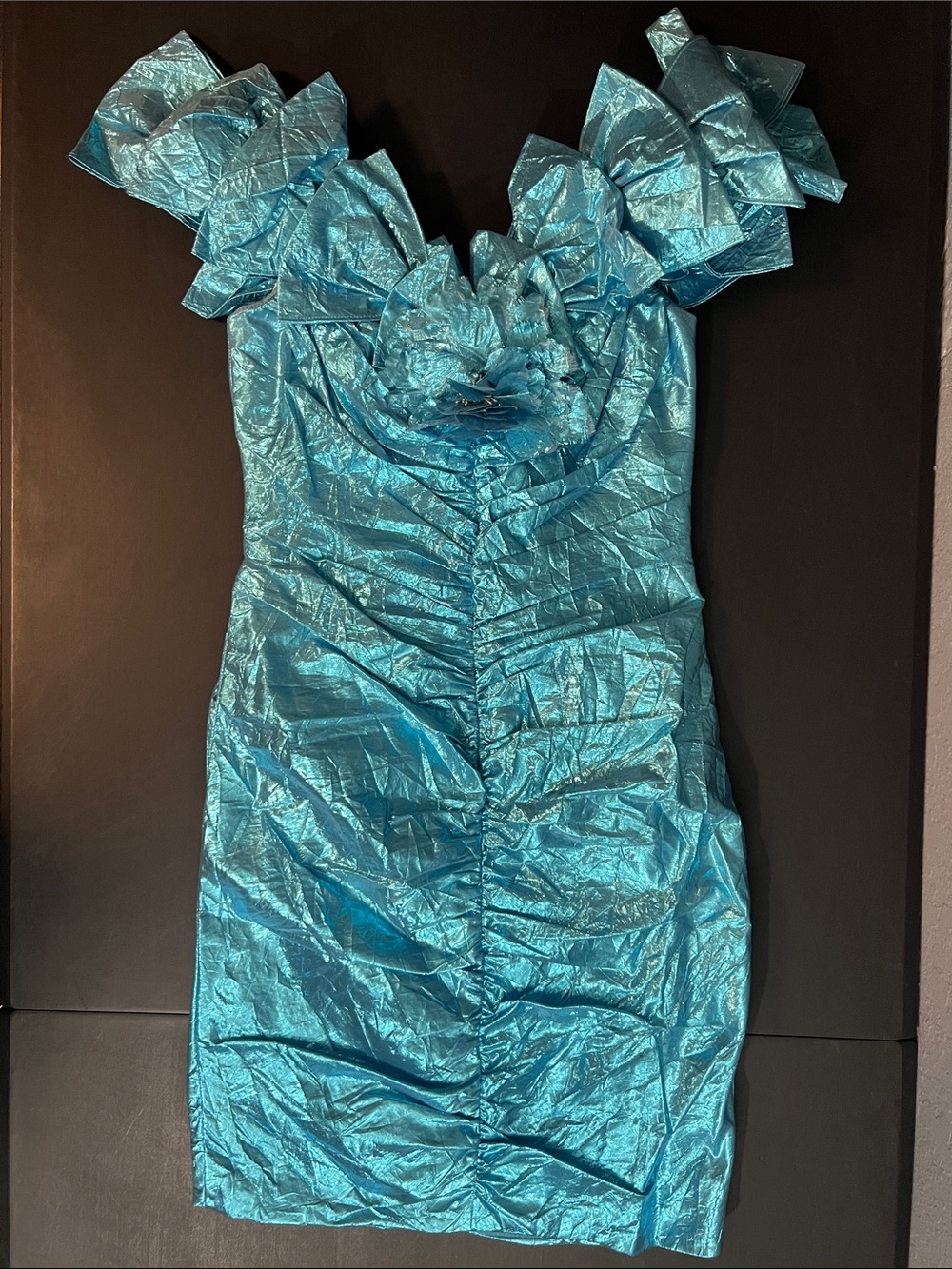 Shimmery Turquoise Prom Party Dress